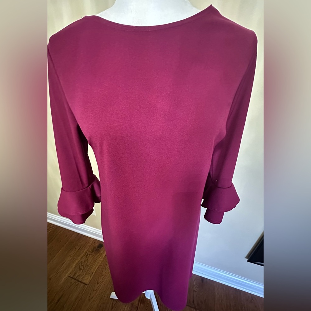 Pink Lily Burgundy Long Sleeve Backless Dress Boutique Medium